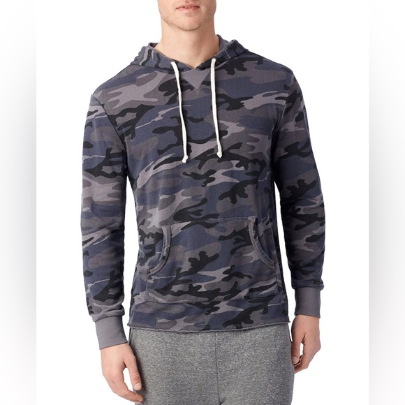 ALTERNATIVE APPAREL Camo Military School Yard Hoodie Pullover Sweater